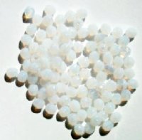 100 4mm Faceted Milky White Opal Firepolish Beads